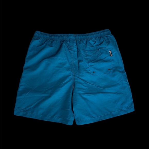 NEW Mens Kent Ave Volley Trunks Swim Shorts Teal Multi Color Smiles Lined L - Picture 2 of 4